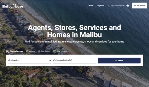 Real estate search engine in Malibu, California